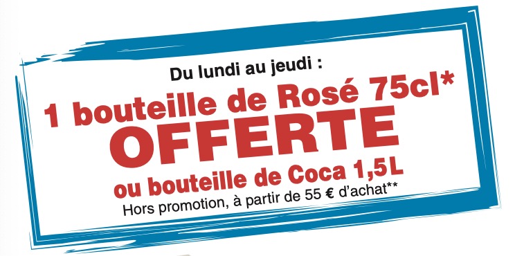 Promotion bouteille de rosé offerte
